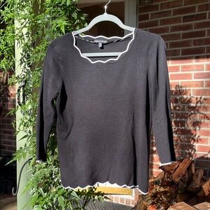 Black Sweater with White Trim